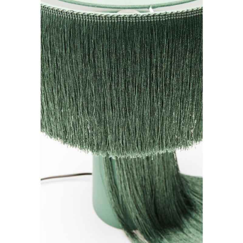 Table Lamp Fringes Green